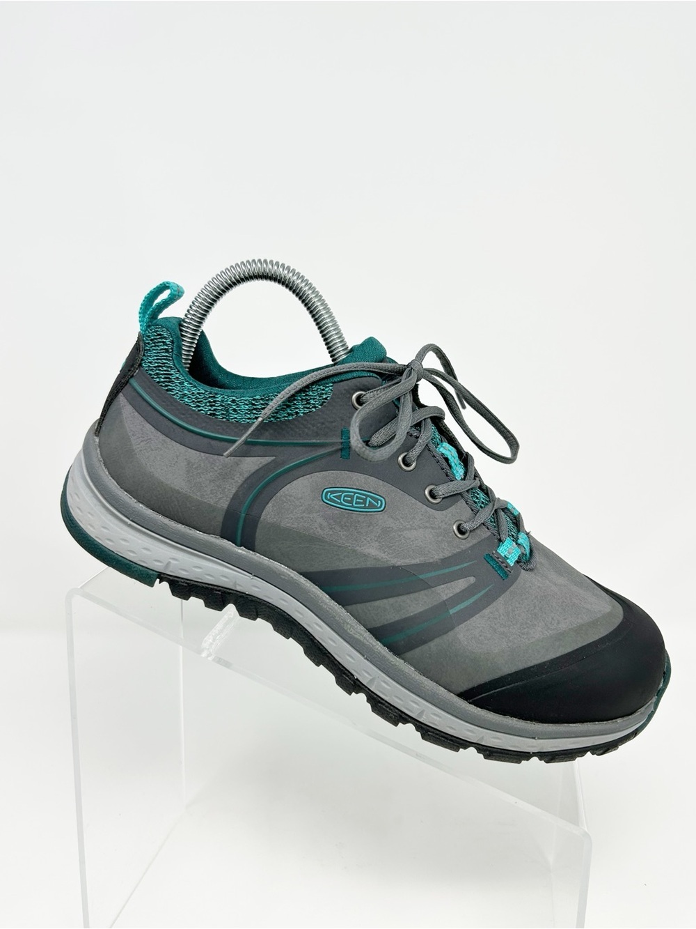KEEN Utility Sedona Pulse Low Women's Safety Work Shoes Gray/Teal Slip Size 7.5